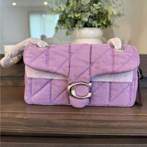 Coach Purple Denim Quilted Tabby (20) Shoulder Bag. Iris color.